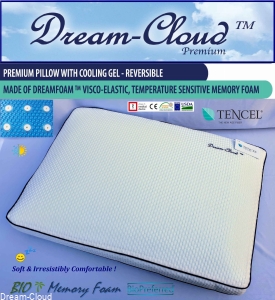 Dream-Cloud Premium Cooling & Ventilated Bio Memory Foam Pillow 60x40x12cm / 24x16x4.75 in.